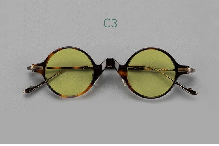 Yujo Unisex Full Rim Round Titanium Acetate Polarized Sunglasses 4128B Full Rim Yujo C3 China