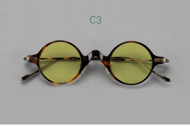 Yujo Unisex Full Rim Round Titanium Acetate Polarized Sunglasses 4128B Full Rim Yujo C3 China