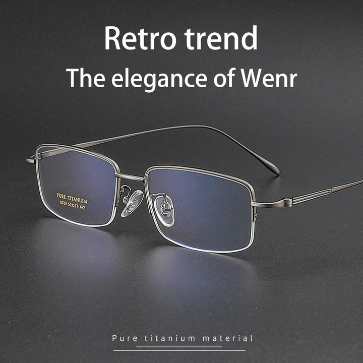 Vicky Unisex Semi Rim Square Titanium Reading Glasses V0839 Reading Glasses Vicky