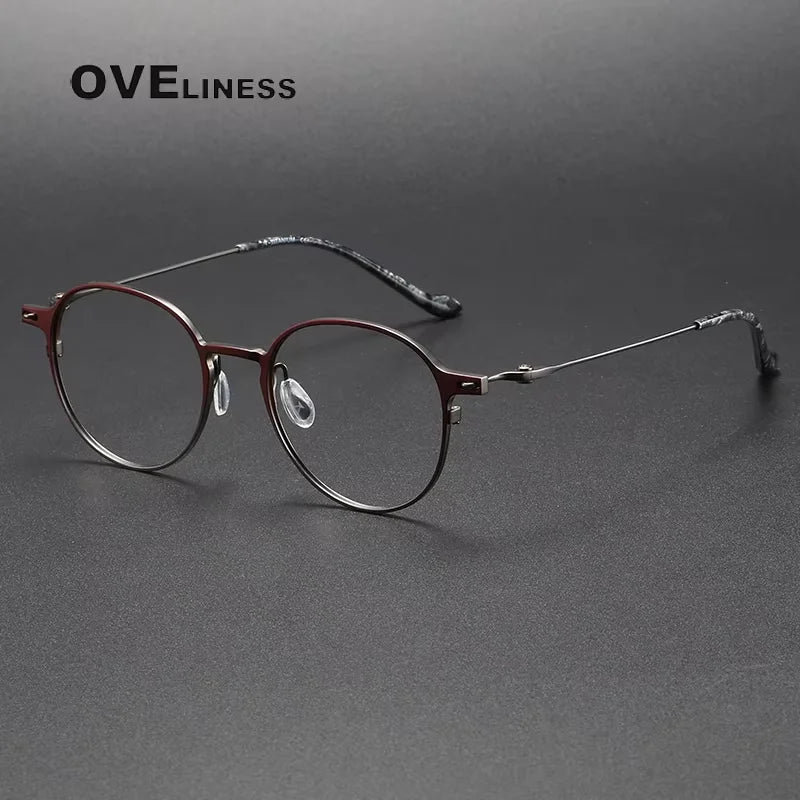 Oveliness Unisex Full Rim Flat Top Oval Titanium  Eyeglasses 20315