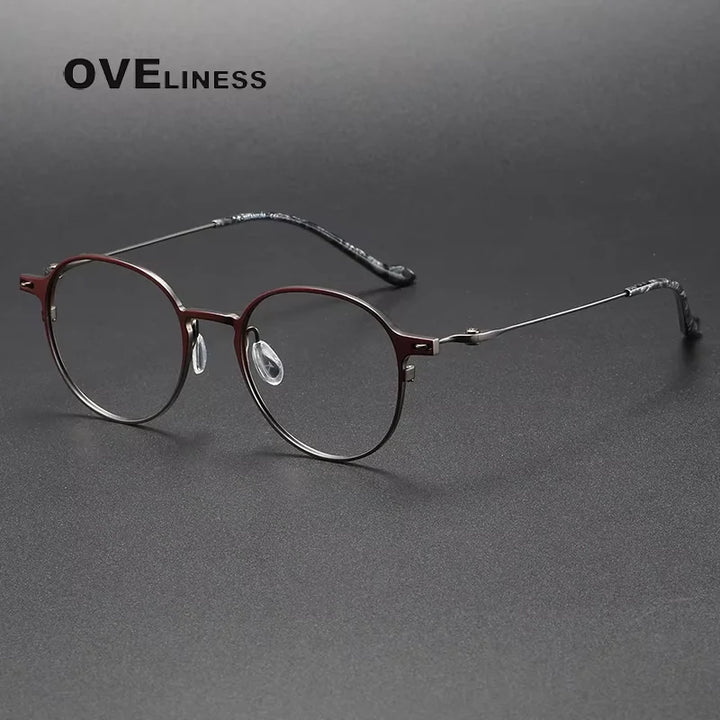 Oveliness Unisex Full Rim Flat Top Oval Titanium  Eyeglasses 20315