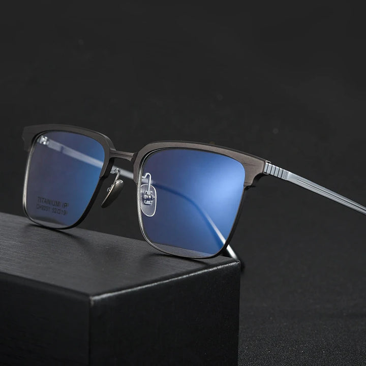 Handoer Women's Full Rim Square Titanium Eyeglasses 59201