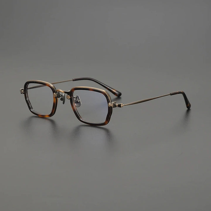 Gatenac Unisex Full Rim Big Square Titanium Acetate Eyeglasses Gxy1556 Full Rim Gatenac Tortoiseshell