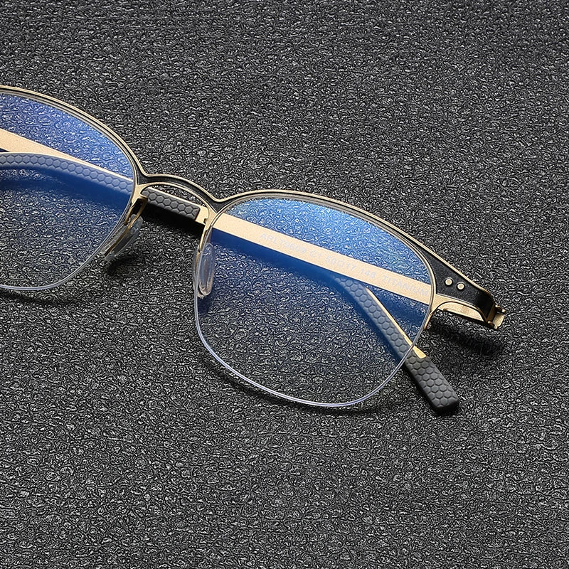 Gatenac Unisex Semi Rim Square Eyeglasses  Gxyj1146 Semi Rim Gatenac