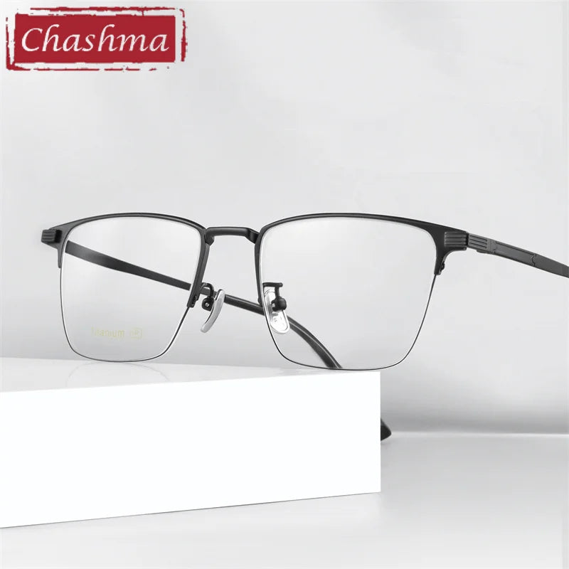 Chashma Ottica Unisex Semi Rim Square Titanium Eyeglasses 2209 Semi Rim Chashma Ottica