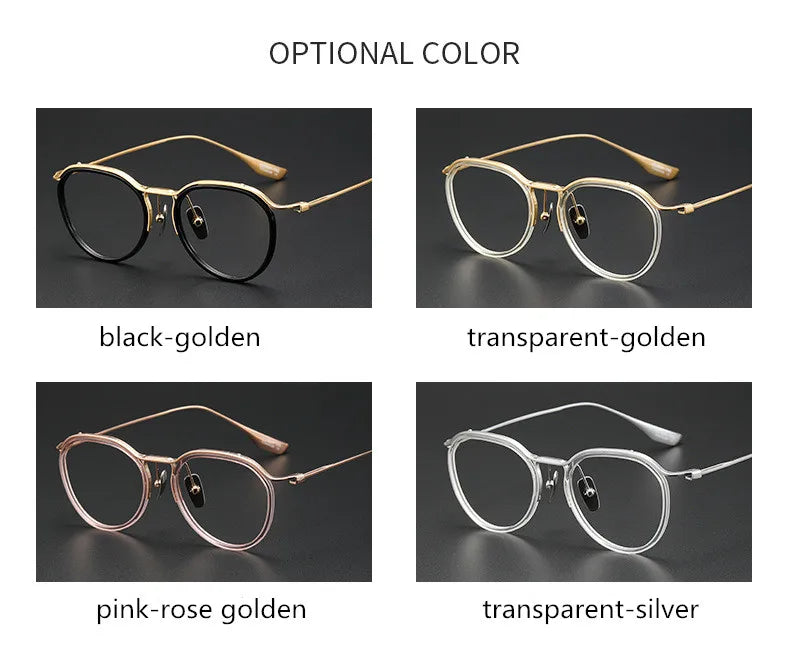 Aimee Unisex Semi Rim Brow Line Oval Titanium Acetate Eyeglasses 4131 Semi Rim Aimee