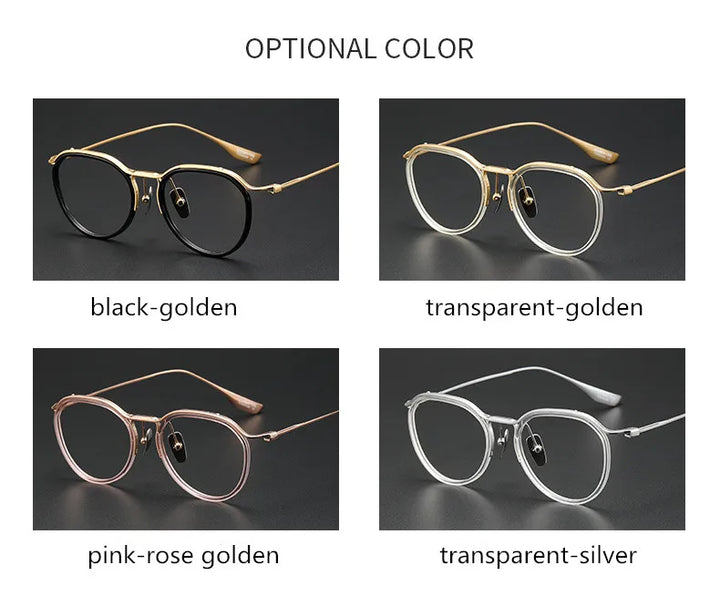 Aimee Unisex Semi Rim Brow Line Oval Titanium Acetate Eyeglasses 4131 Semi Rim Aimee