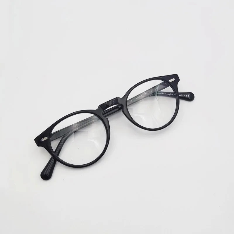 Yujo Unisex Full Rim Round Acetate Eyeglasses 1005 Full Rim Yujo