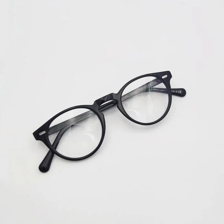 Yujo Unisex Full Rim Round Acetate Eyeglasses 1005 Full Rim Yujo
