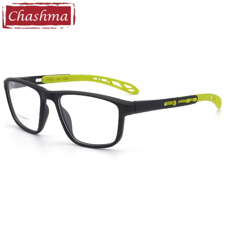 Chashma Men's Full Rim Square Tr 90 Sport Eyeglasses 7287 Full Rim Chashma Black Green  