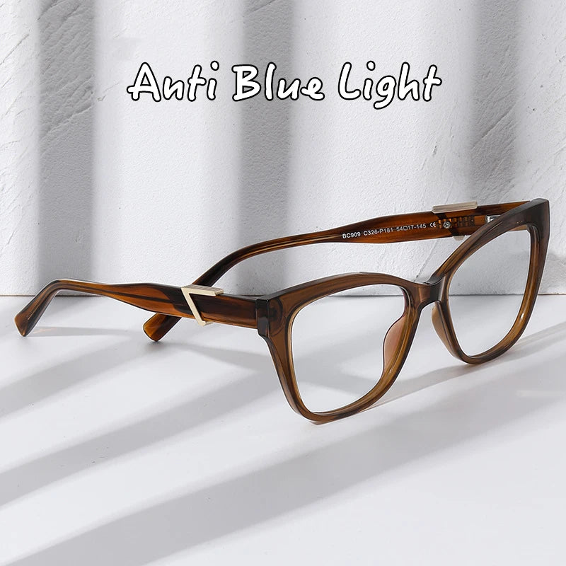 Kocolior Unisex Full Rim Cat Eye Acetate Alloy Hyperopic Reading Glasses C909 Reading Glasses Kocolior