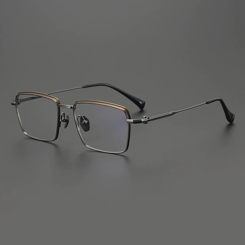 Gatenac Unisex Full Rim Square Titanium Eyeglasses Gxyj4006