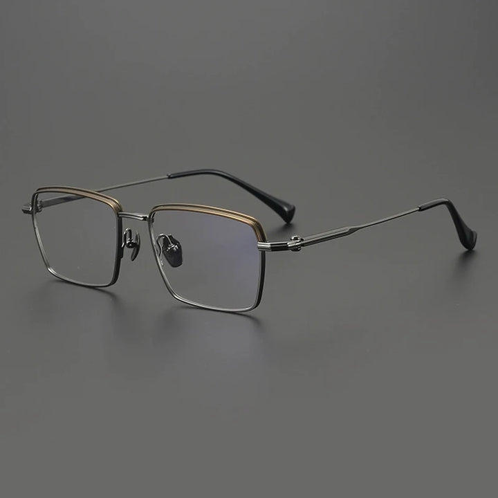 Gatenac Unisex Full Rim Square Titanium Eyeglasses Gxyj4006