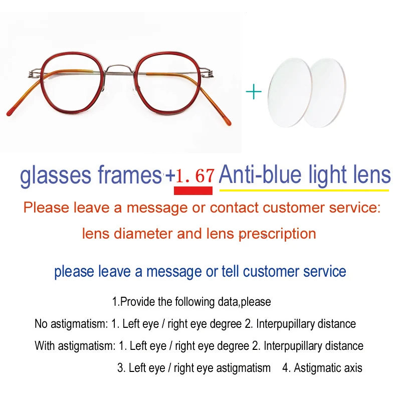 Yujo Unisex Full Rim Polygon Steel Acetate Custom Eyeglasses 614150