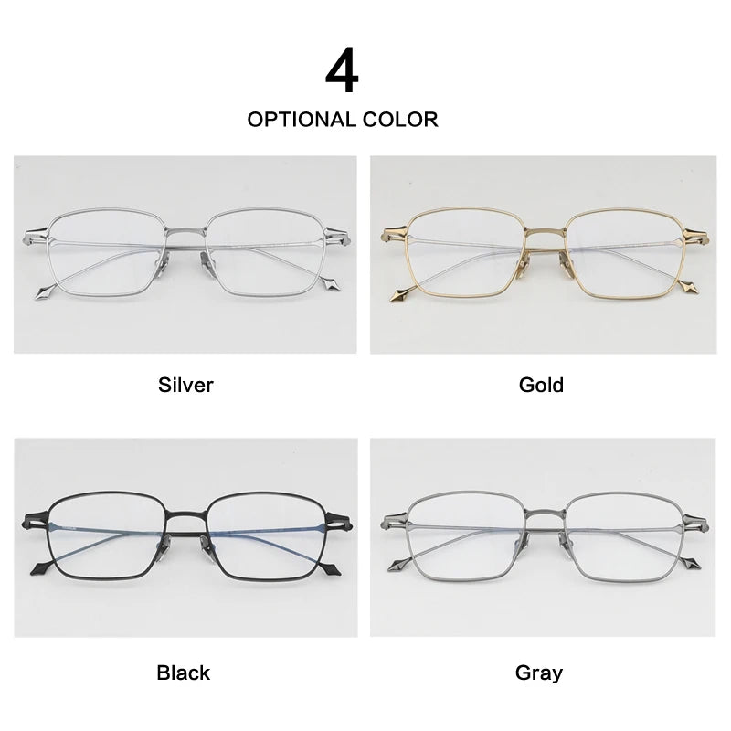 Muzz Unisex Full Rim Square Ip Plated Titanium Eyeglasses Bab82 Full Rim Muzz