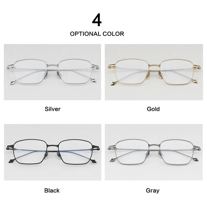 Muzz Unisex Full Rim Square Ip Plated Titanium Eyeglasses Bab82 Full Rim Muzz