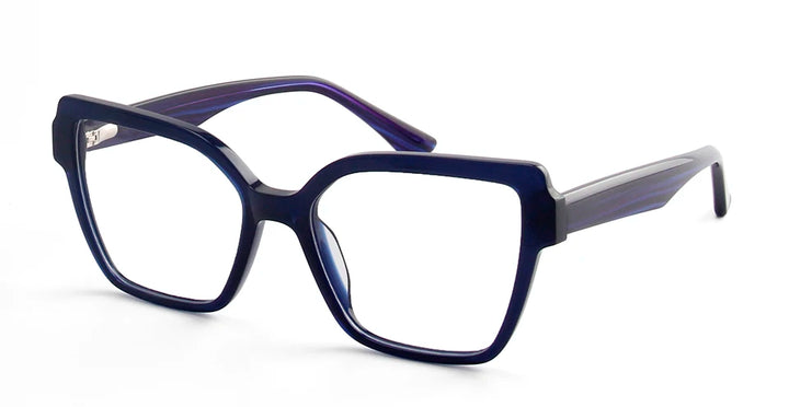 Esnbie Women's Full Rim Polygon Cat Eye Acetate Eyeglasses 49010