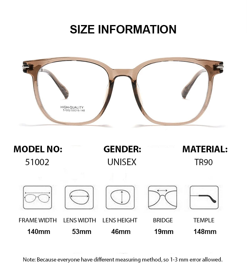 Summer Flower Unisex Full Rim Oval Square Tr 90 Titanium Eyeglasses 51002 Full Rim Summer Flower