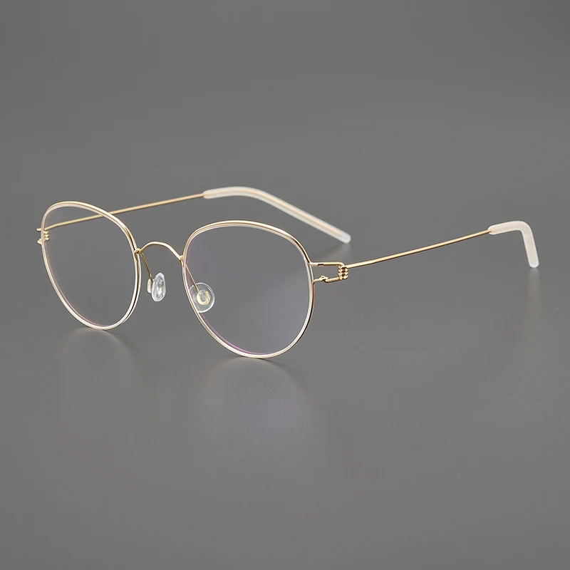 Black Mask Women's Full Rim Oval Screwless Titanium Eyeglasses 634134