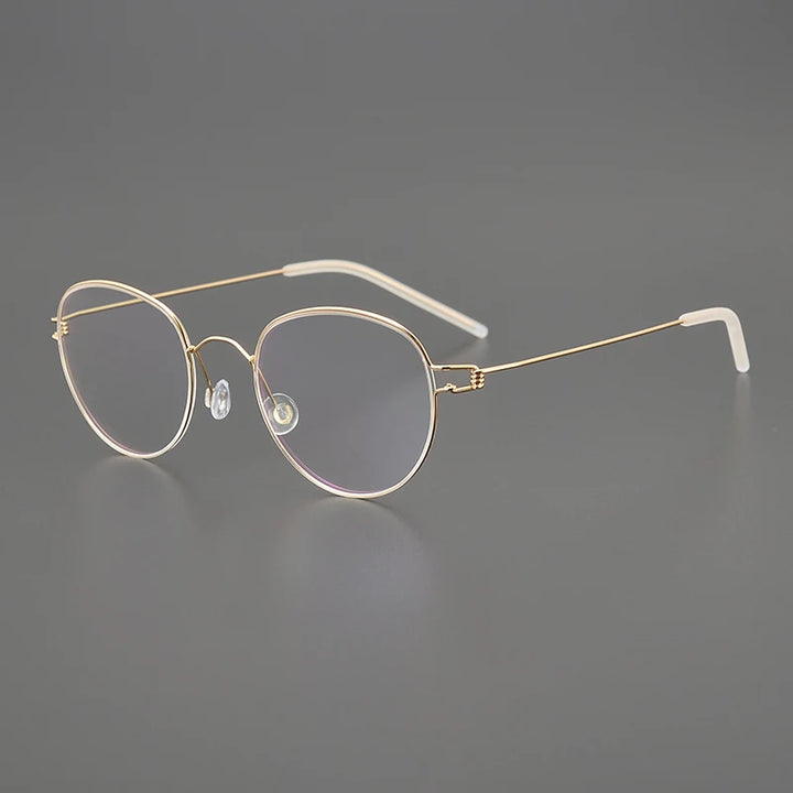 Black Mask Women's Full Rim Oval Screwless Titanium Eyeglasses 634134