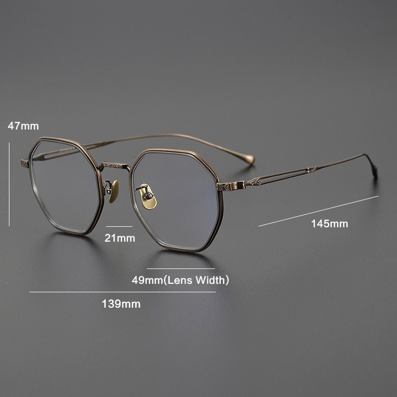 Gatenac Unisex Full Rim Polygon Titanium Eyeglasses Gxyj1124 Full Rim Gatenac