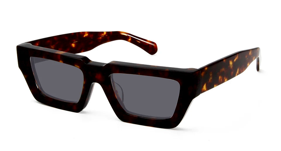 Esnbie Unisex Full Rim Brow Line Square Acetate Sunglasses 101023