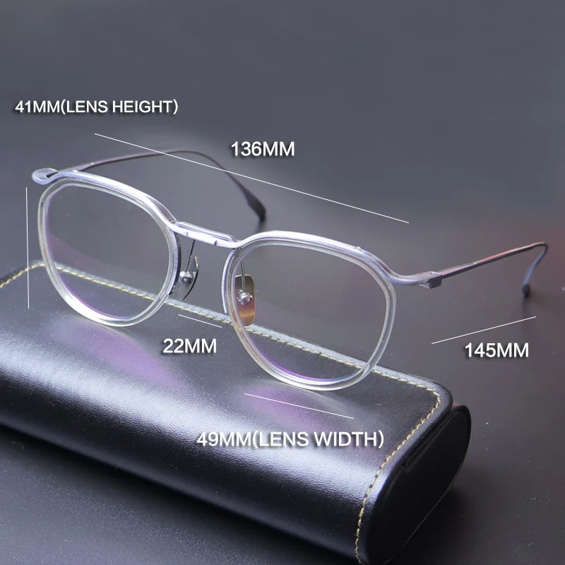 Gatenac Unisex Full Rim Round Titanium Eyeglasses Gxyj-1174 Full Rim Gatenac