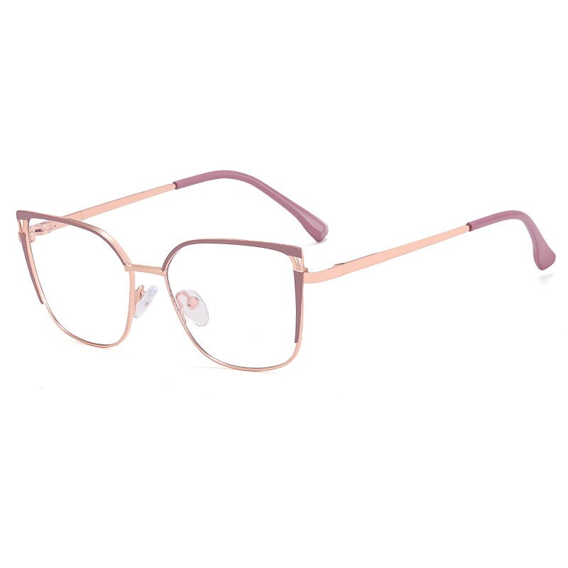 CCspace Unisex Children's Full Rim Square Alloy Eyeglasses 56538 Full Rim CCspace C4BeanPurple
