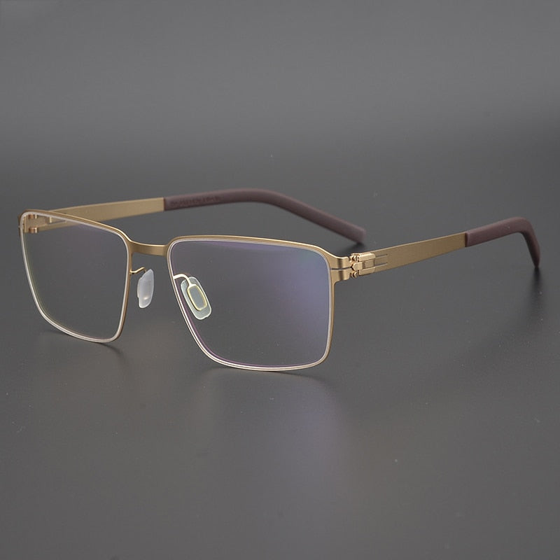 Gatenac Unisex Full Rim Square Titanium Alloy Eyeglasses Gxyj1075 Full Rim Gatenac