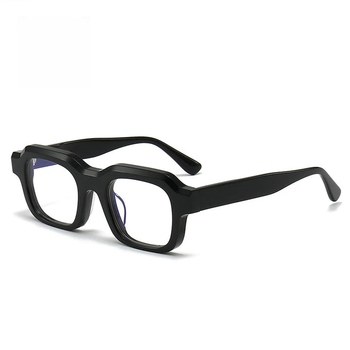 Black Mask Unisex Full Rim Square Acetate Eyeglasses 402450 Full Rim Black Mask Black  