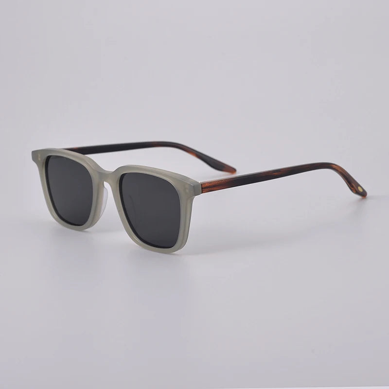 Black Mask Men's Full Rim Square Acetate Polarized Sunglasses 9020 Full Rim Black Mask
