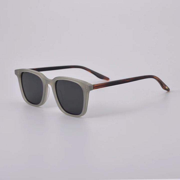Black Mask Men's Full Rim Square Acetate Polarized Sunglasses 9020 Full Rim Black Mask