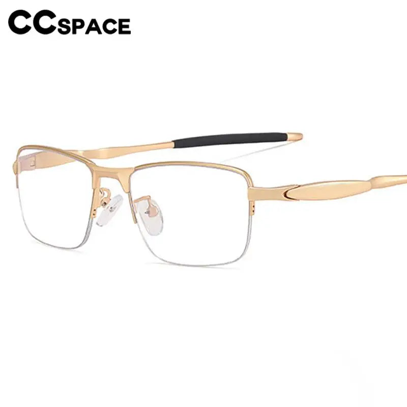 CCspace Unisex Semi Rim Small Square Tr 90 Titanium Eyeglasses 57236 Semi Rim CCspace