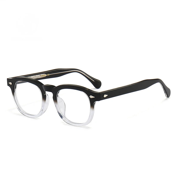Black Mask Unisex Full Rim Acetate Square Eyeglasses L504 Full Rim Black Mask C2  