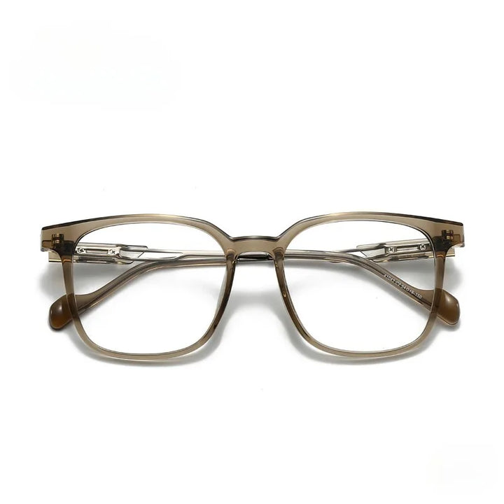 Hewei Unisex Full Rim Square Acetate Titanium Eyeglasses 41043