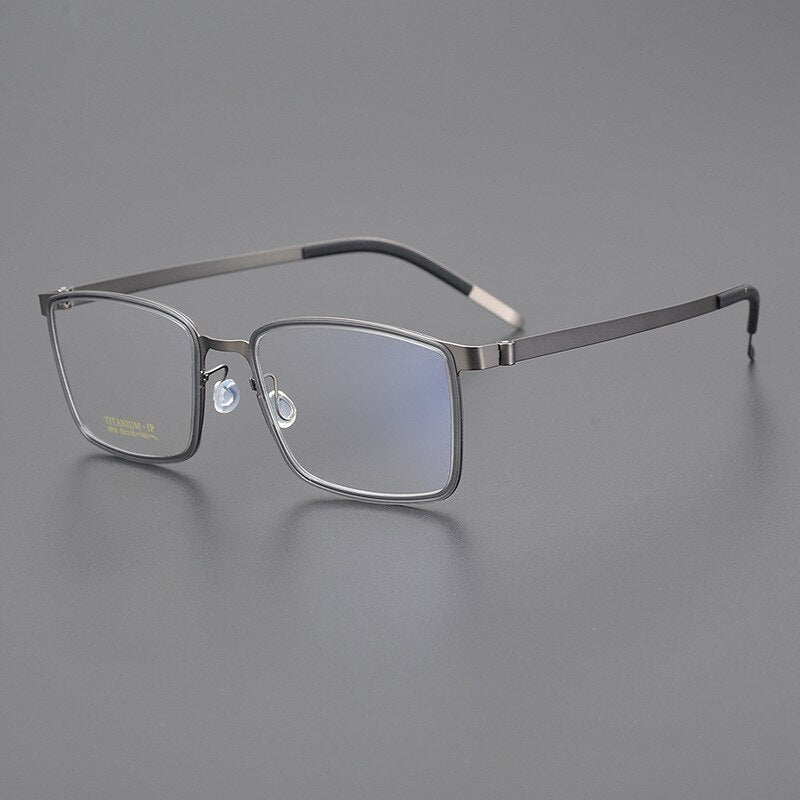 Bclear Unisex Full Rim Square Titanium Eyeglasses My9916 Full Rim Bclear Gray