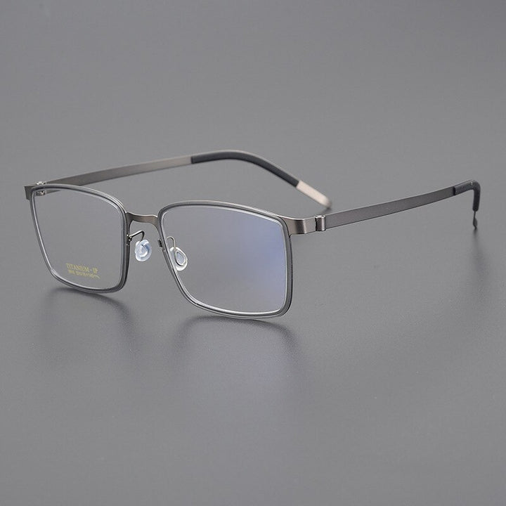 Bclear Unisex Full Rim Square Titanium Eyeglasses My9916 Full Rim Bclear Gray  