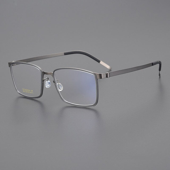 Bclear Unisex Full Rim Square Titanium Eyeglasses My9916 Full Rim Bclear Gray