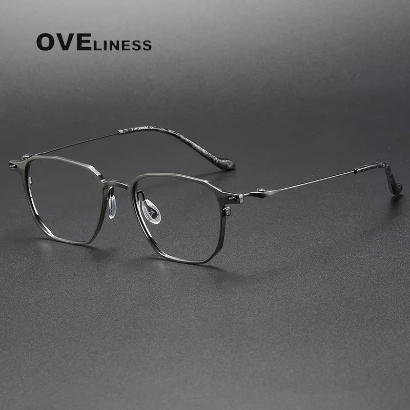 Oveliness Unisex Full Rim Square Titanium Eyeglasses 202317
