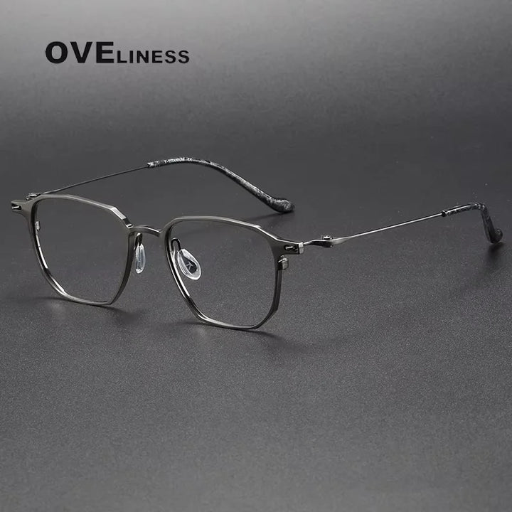 Oveliness Unisex Full Rim Square Titanium Eyeglasses 202317