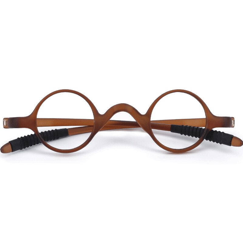 CCspace Unisex Full Rim Round Tr 90 Titanium Reading Glasses 56206 Reading Glasses CCspace 100 Brown