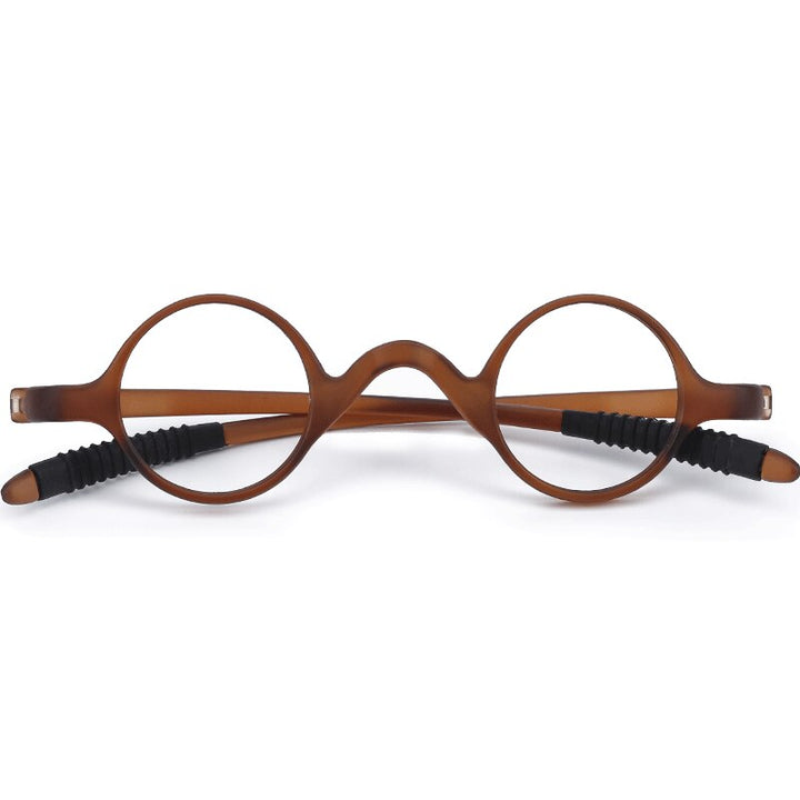 CCspace Unisex Full Rim Round Tr 90 Titanium Reading Glasses 56206 Reading Glasses CCspace 100 Brown