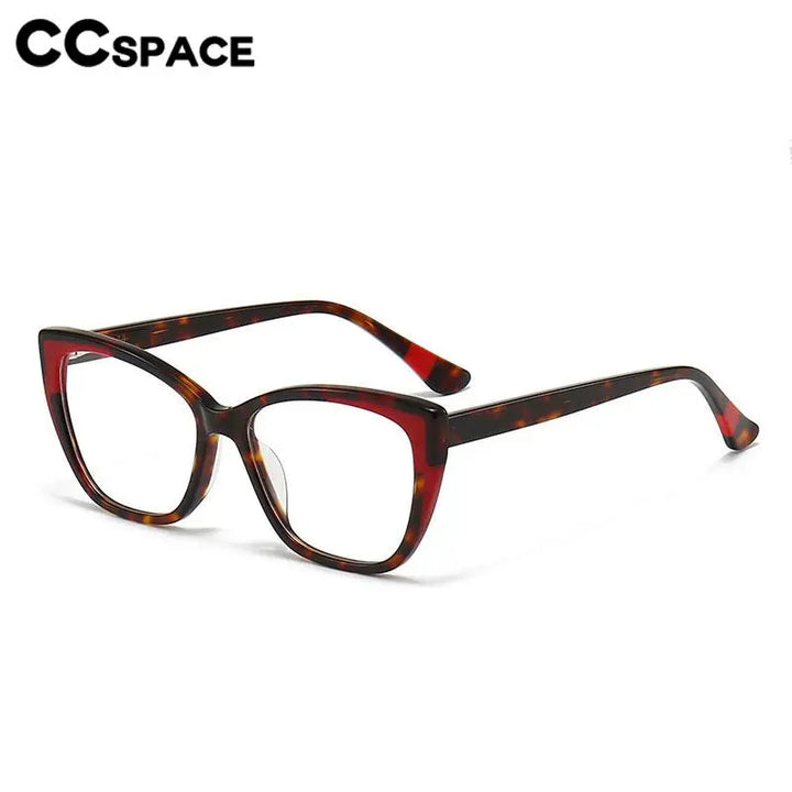 CCspace Unisex Full Rim Large Square Acetate Eyeglasses 56940 Full Rim CCspace