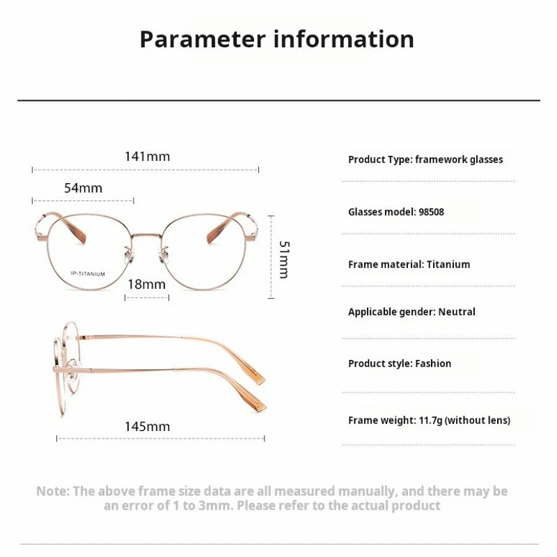 Yimaruili Unisex Full Rim Oval Round Titanium Eyeglasses 98508