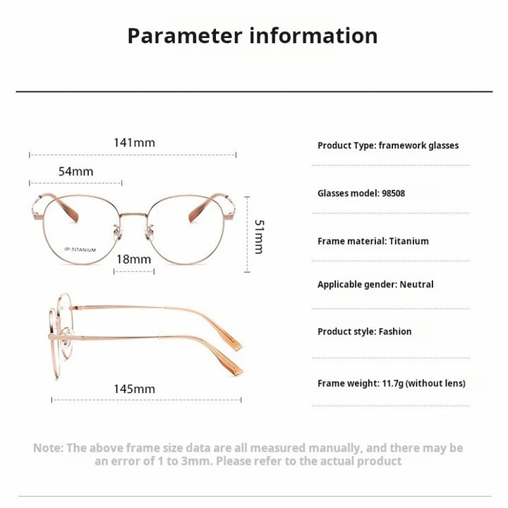 Yimaruili Unisex Full Rim Oval Round Titanium Eyeglasses 98508