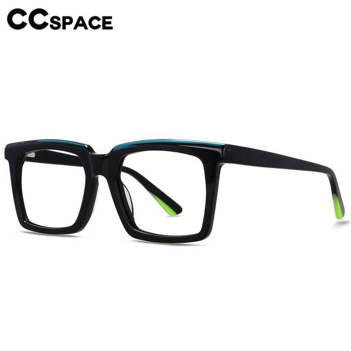 CCspace Unisex Full Rim Flat Top Square Acetate Eyeglasses 56551 Full Rim CCspace