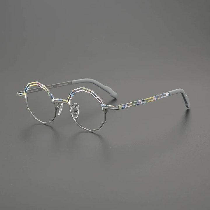 Gatenac Women's Full Rim Polygon Round Titanium Eyeglasses G85888