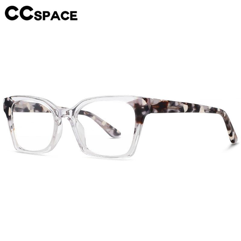 CCspace Unisex Full Rim Square Cat Eye Acetate Fiber Eyeglasses 56554 Full Rim CCspace