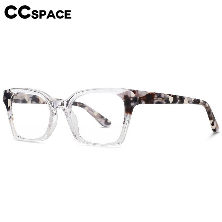 CCspace Unisex Full Rim Square Cat Eye Acetate Fiber Eyeglasses 56554 Full Rim CCspace