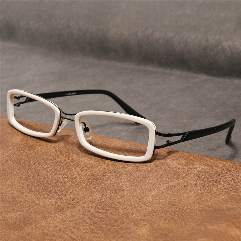Cubojue Unisex Full Rim Rectangle Tr 90 Titanium Myopic Reading Glasses 2104m Reading Glasses Cubojue